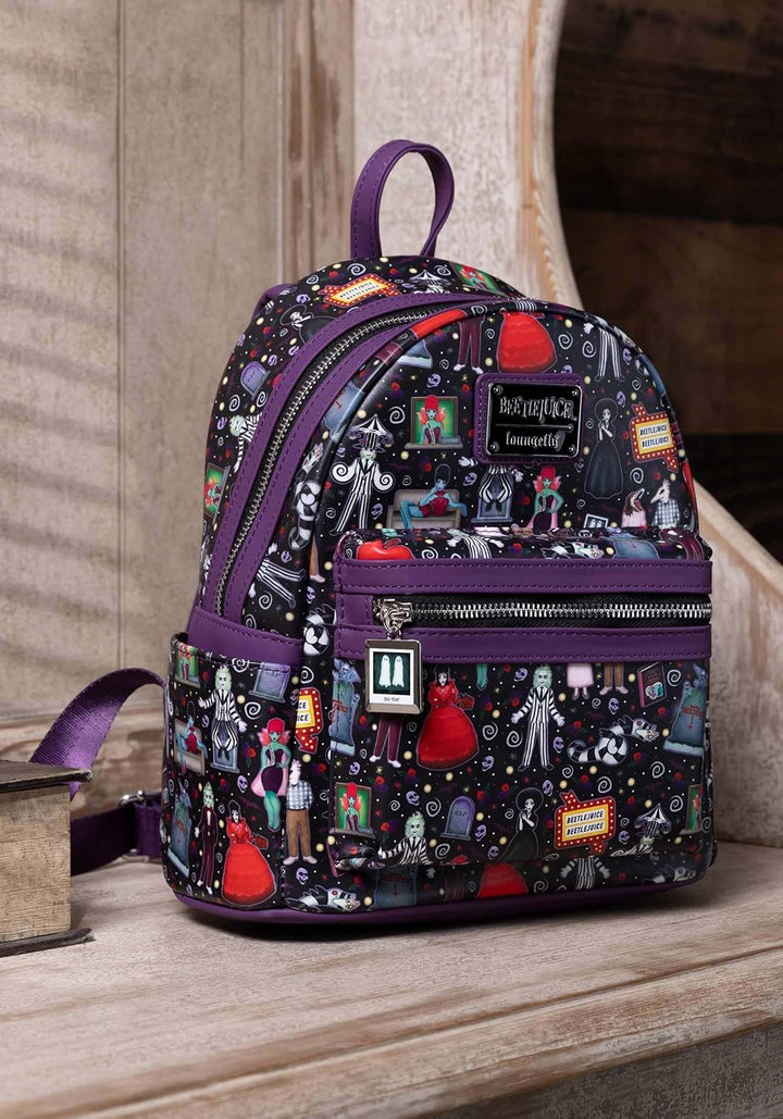 Loungefly Beetlejuice Icons AOP Mini Backpack