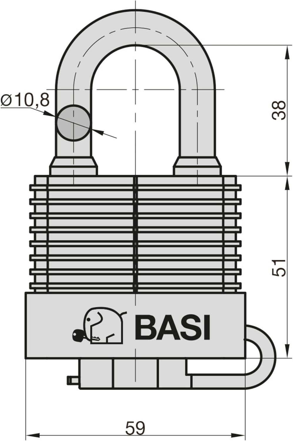 BASI | Stahlkette mit Outdoorschloss | Langlebig und Witterungsfest | Objektschutz | Ideal auch für