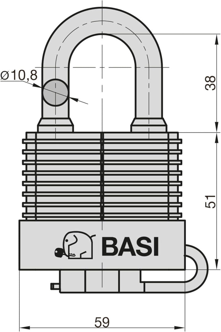 BASI | Stahlkette mit Outdoorschloss | Langlebig und Witterungsfest | Objektschutz | Ideal auch für