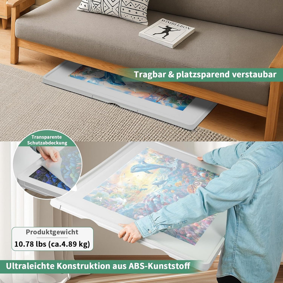 Leichtes 1500-Teile Drehbares Puzzlebrett mit 6 Schubladen & Schutzabdeckung, 360° Lazy-Susan-Design