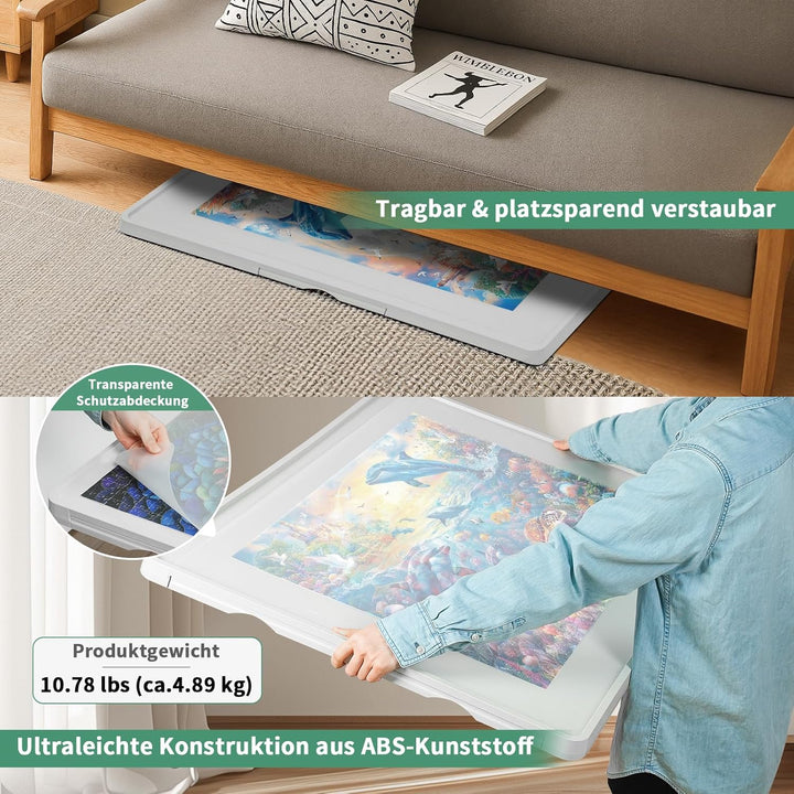 Leichtes 1500-Teile Drehbares Puzzlebrett mit 6 Schubladen & Schutzabdeckung, 360° Lazy-Susan-Design