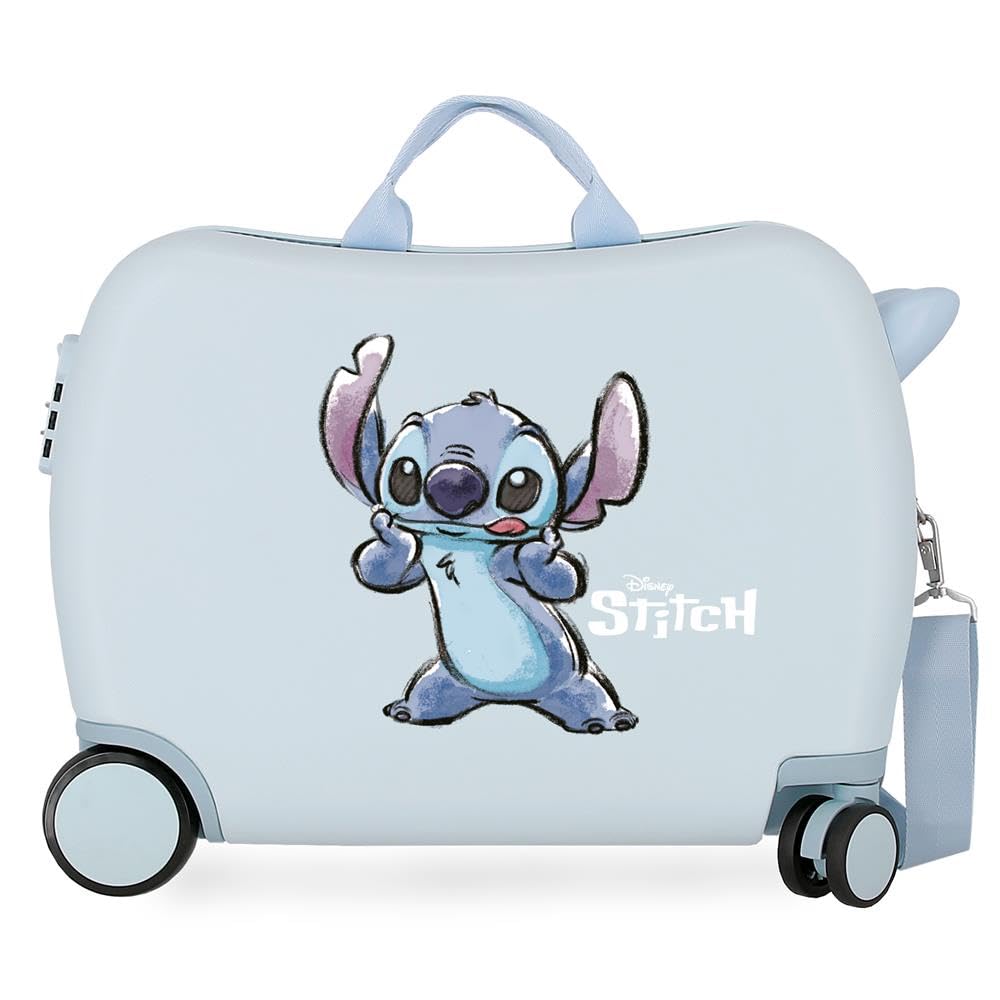 Disney Stitch Naughty Make a Face Blauer Kinderkoffer 50x38x20 cm Starres ABS Seitliches Zahlenschlo