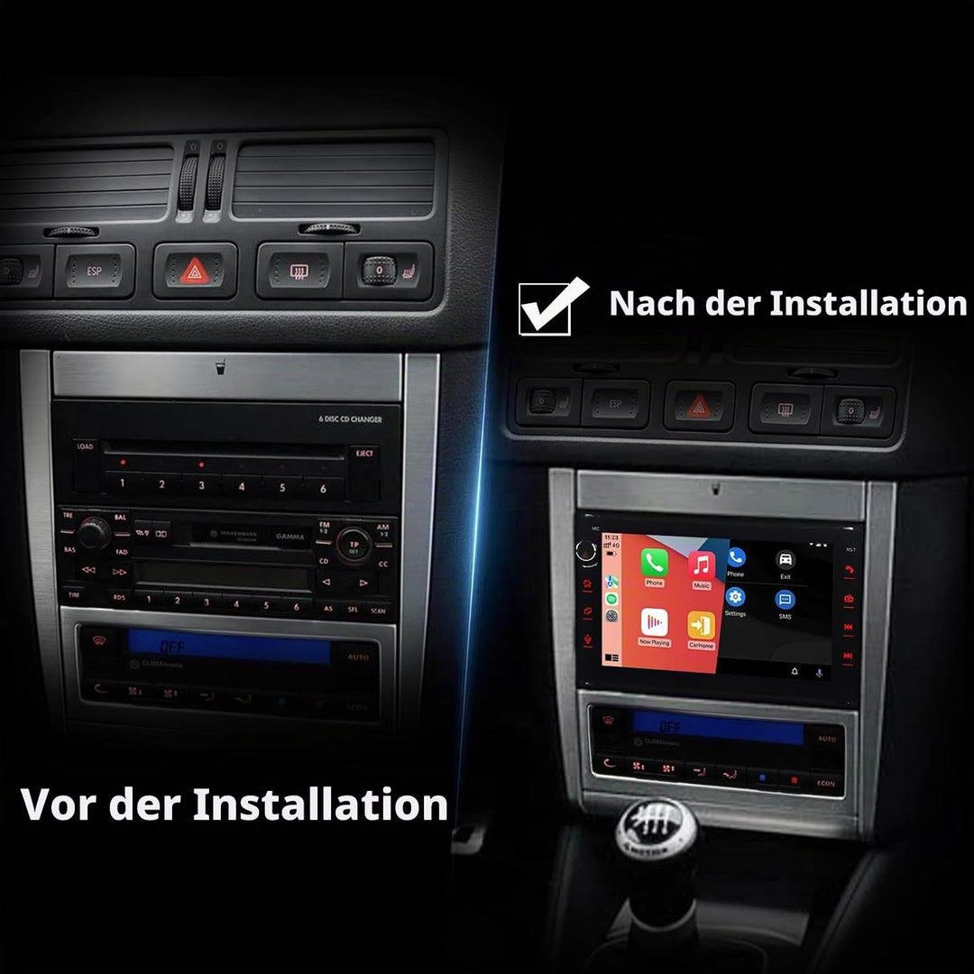 Autoradio für VW Golf 4 T5 Bora Polo Passat B5 Jetta Seat Skoda Leon 1998-2006, Stereo Radio Touchsc