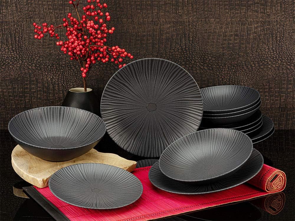 CreaTable 232084 VESUVIO black Pasta/Salat/Suppenteller 22 cm
