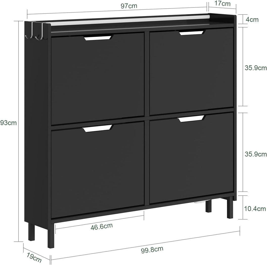 SoBuy Schuhschrank Schmal, Schuhregal, Schuhschrank Hängend mit Sensorlicht und 19 cm Tiefe, für Flu
