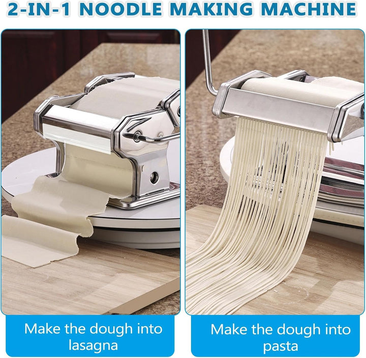 Nudelmaschine,Edelstahl pasta maker,Nudelmaschine manuell,9-Gang-Verstellung pastamaschine,für Nudel