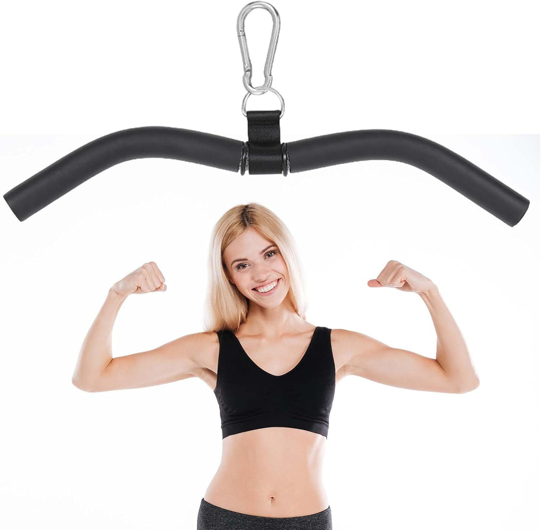 Latzug Griff, Bizeps Stange Trizeps Kabelzug, Latzugstange Kurz 48 cm Schwarz, Gym Zuhause Bodybuild