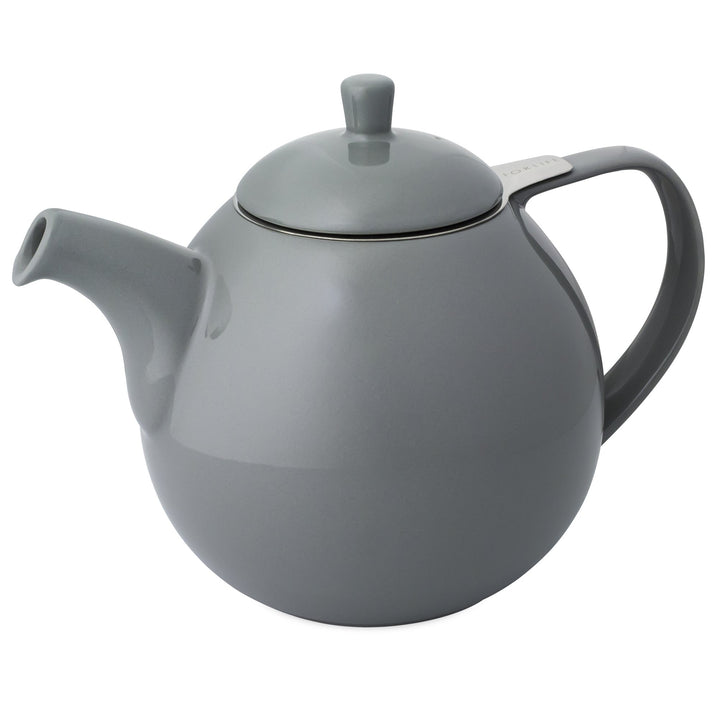 FORLIFE Curve Teekanne mit Teesieb, 1,3 l, Grau Gray, Gray