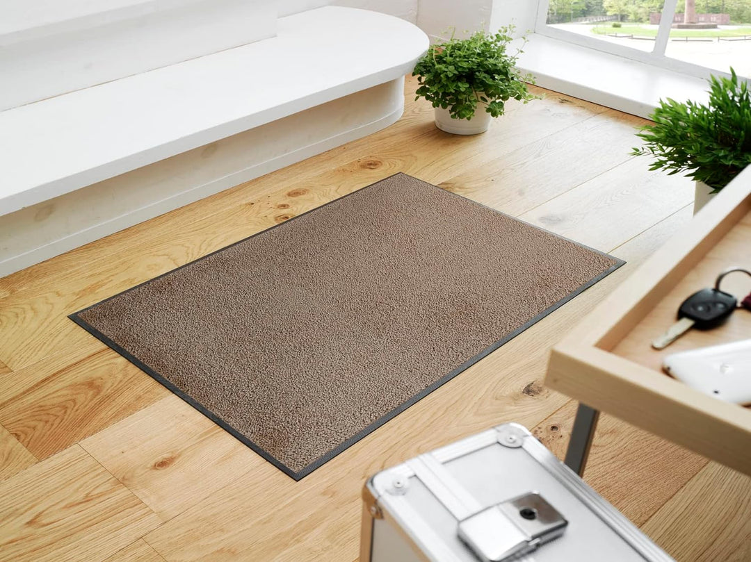 wash+dry Fussmatte, Taupe 50x75 cm, innen und aussen, waschbar, 50x75 cm