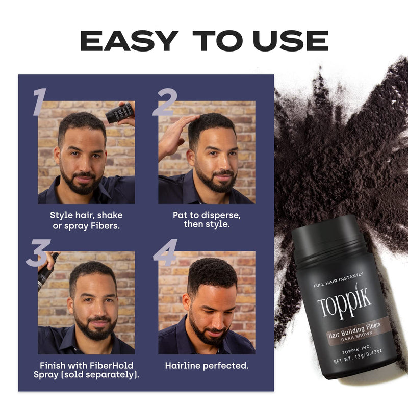 Toppik Haarfasern, Mittelbraun, natürlich gewonnene Fasern aus Keratin für voller aussehendes Haar 2