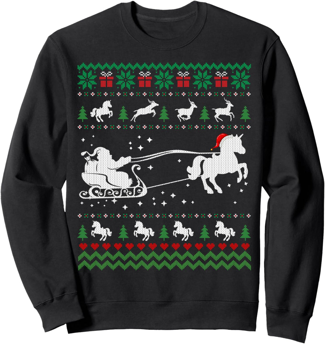 Unicorn And Santa Ugly Christmas Sweater Gift for Men Women Sweatshirt