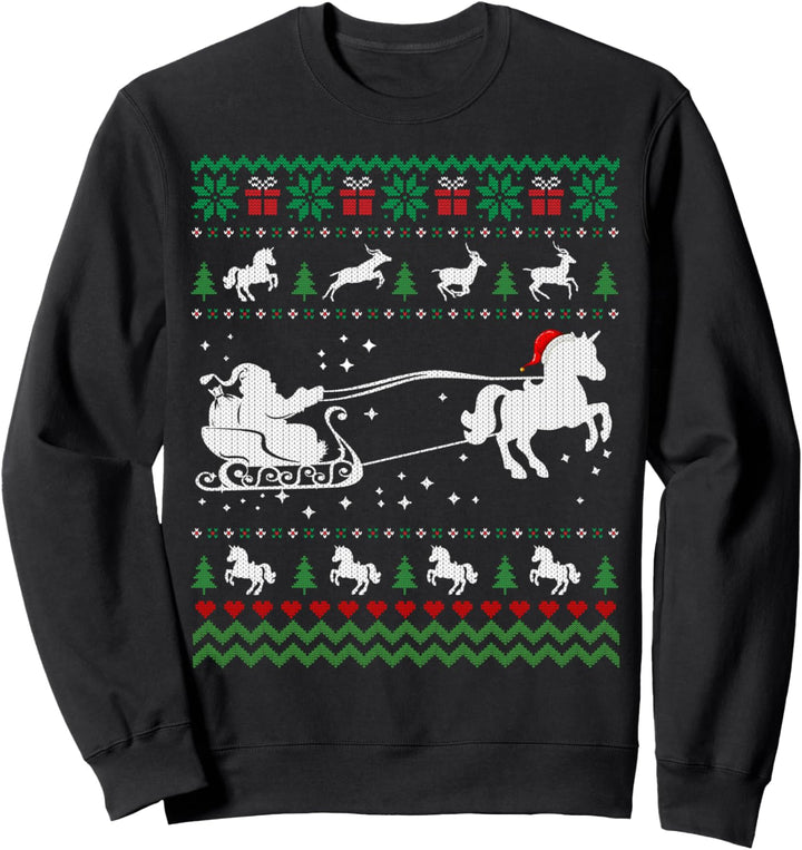 Unicorn And Santa Ugly Christmas Sweater Gift for Men Women Sweatshirt