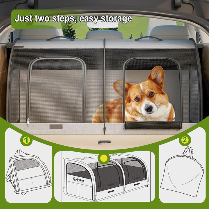 Flatbare Autositz für 2 Katzen oder kleine Hunde, Wasserdichter Hundeautositz für Rück, Waschbares K