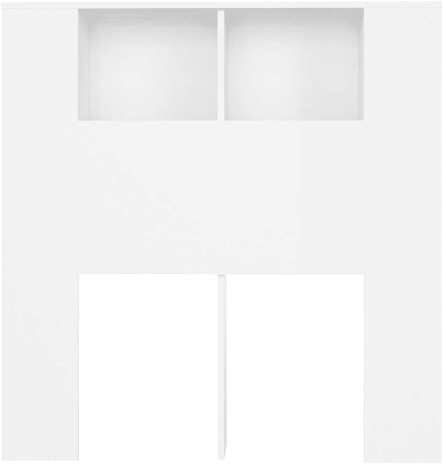 vidaXL Bettkopfteil und Wandschrank, Schlafzimmermöbel, mit Aufbewahrung und Zubehör, 100 x 18,5 x 1