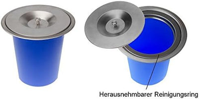 Onpira 6,5 Liter Edelstahl Einbau Abfalleimer Küchen Arbeitsplatte Mülleimer Abfallsammler (6,5L), 6