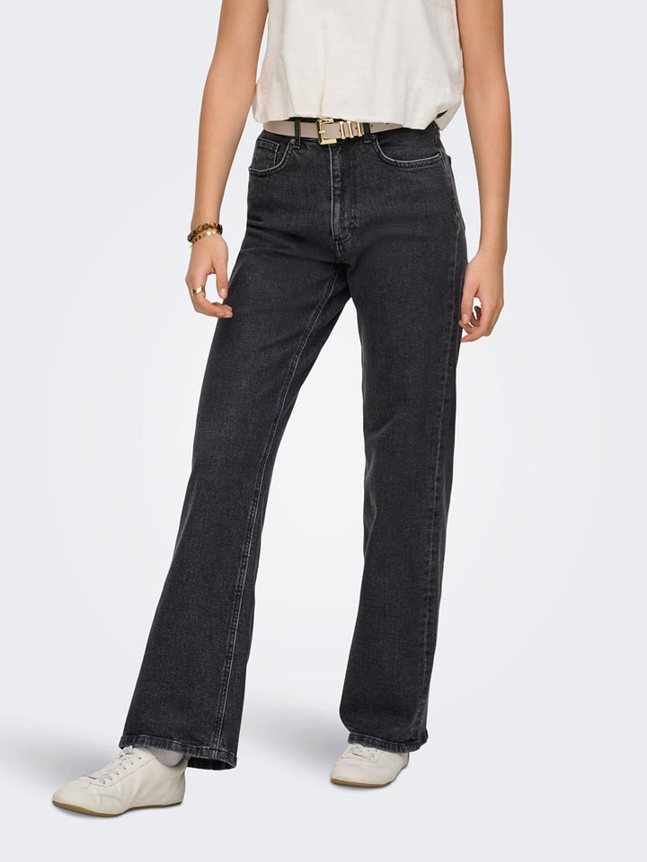 ONLY Female Weit geschnitten ONLJuicy Wide High Waist Jeans 26W / 32L Black Denim, 26W / 32L Black D