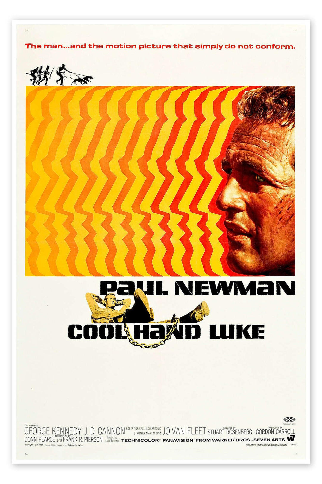 Paul Newman - Der Unbeugsame (englisch) Poster 40 x 60 cm Orange Wandbilder Wanddeko Papier 60L x 40