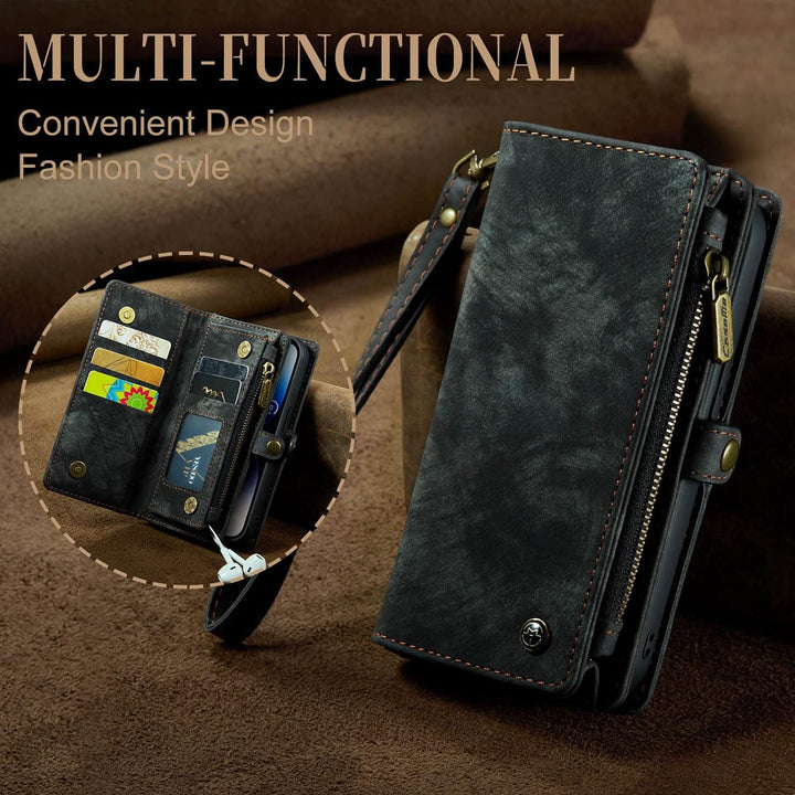 UFinetech iPhone 14 Pro Hülle, Flip Leder TPU Stossfest Kartenfach Tasche Handyhülle iPhone 14 Pro (