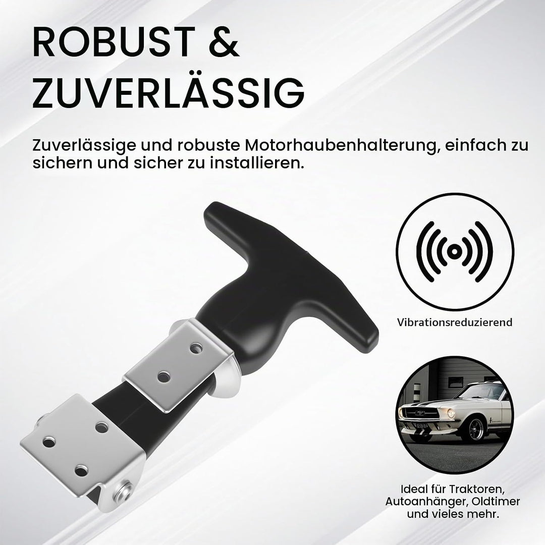 4 Stück Haubenhalter Gummi, Elastischer Haubenhalter, Haubenverschluss Gummi, T Griff Spannverschlus