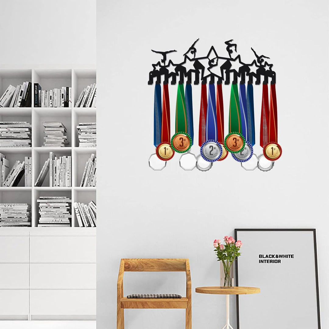 SUPERDANT Gymnastik Medaillenhalter Sterne Medaillen Aufbewahrung Sport Metall Wandhalterung Mit 17