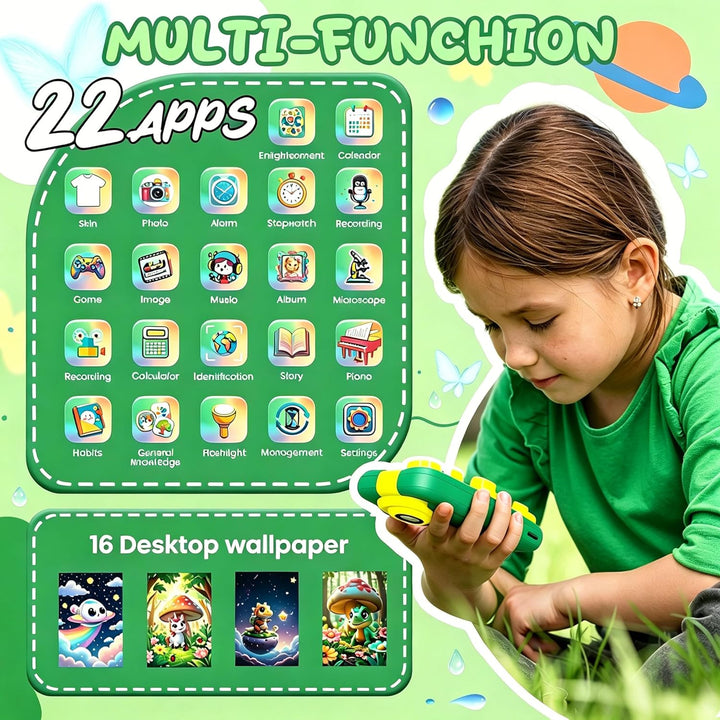 Kids 2-in-1 Camera &amp; Microscope Toy, 200X Magnification Microscope, Flip Photo Lens for Kids Camera,