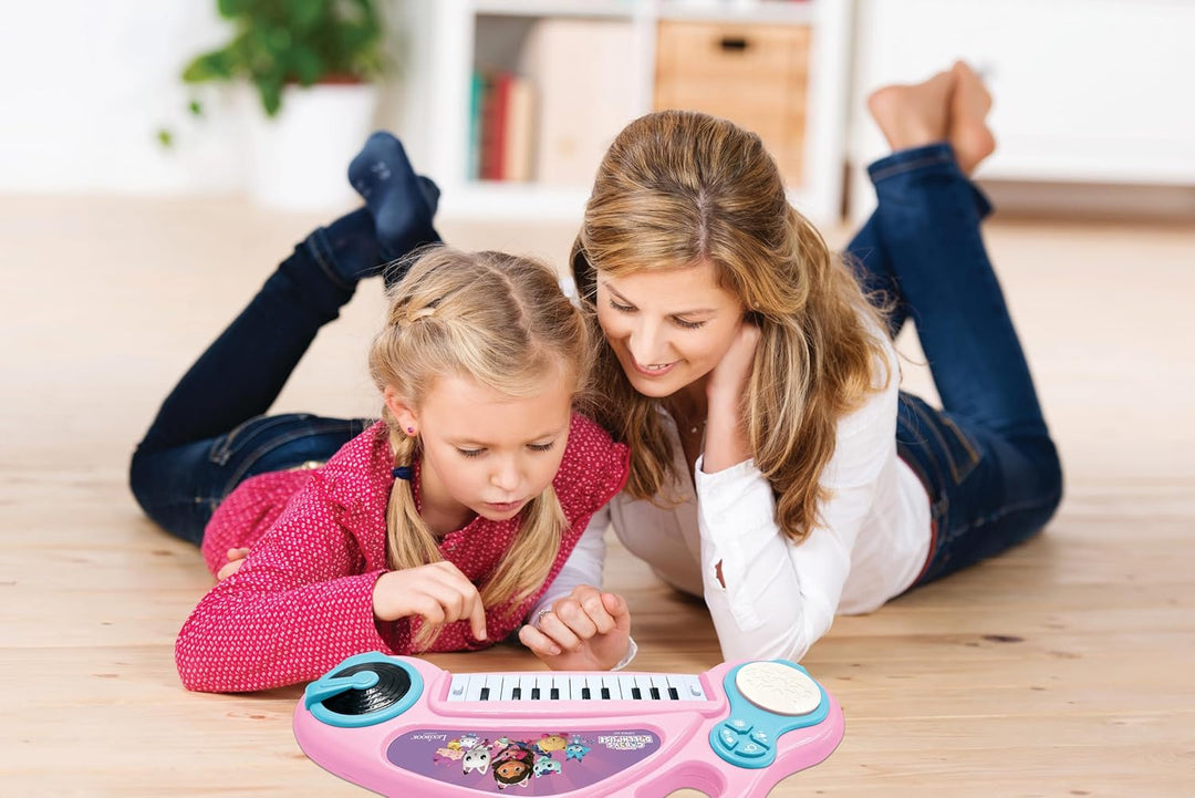 Lexibook, Gabby's Dollhouse, Elektronisches Klavier für Kinder mit Lichteffekten, Mikrofon, Schlagze