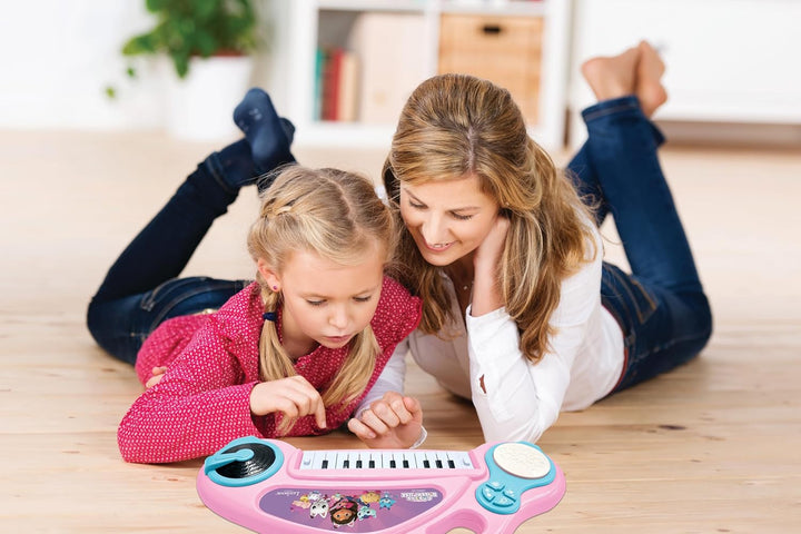 Lexibook, Gabby's Dollhouse, Elektronisches Klavier für Kinder mit Lichteffekten, Mikrofon, Schlagze