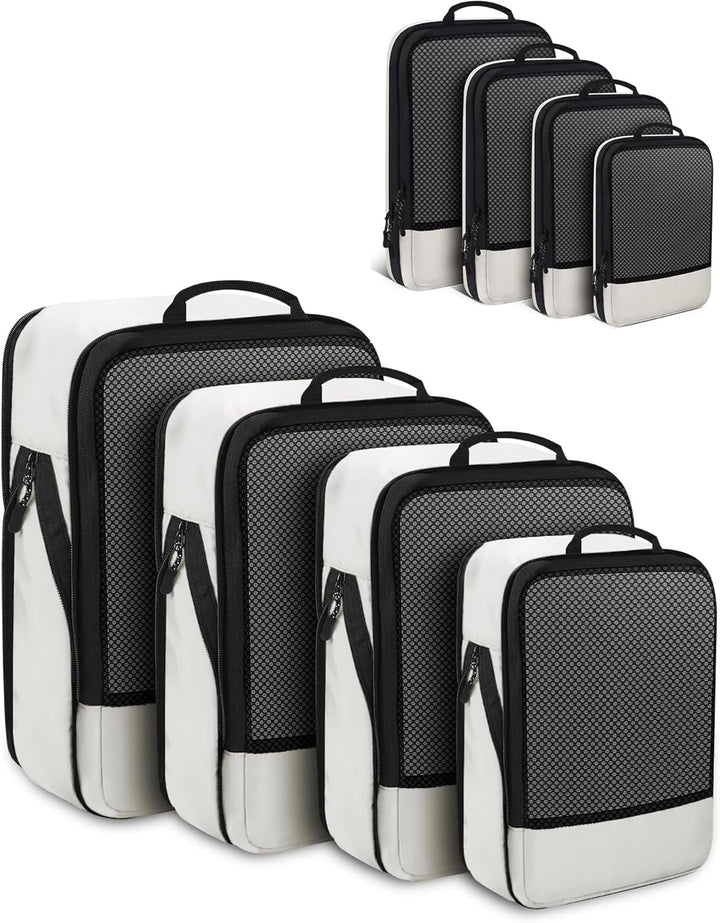 BAGLHER Packwürfel Kompression für die Reise - Extrem platzsparender Koffer-Organizer-Set, wasserdic