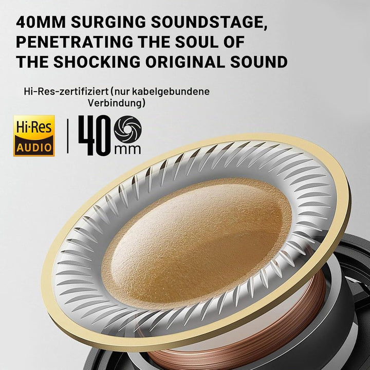 Edifier V80 Wireless Over Ear Kopfhörer mit -44dB ANC, Hi-Res Audio Wired, 45Std. AKKU, Multi-Point-