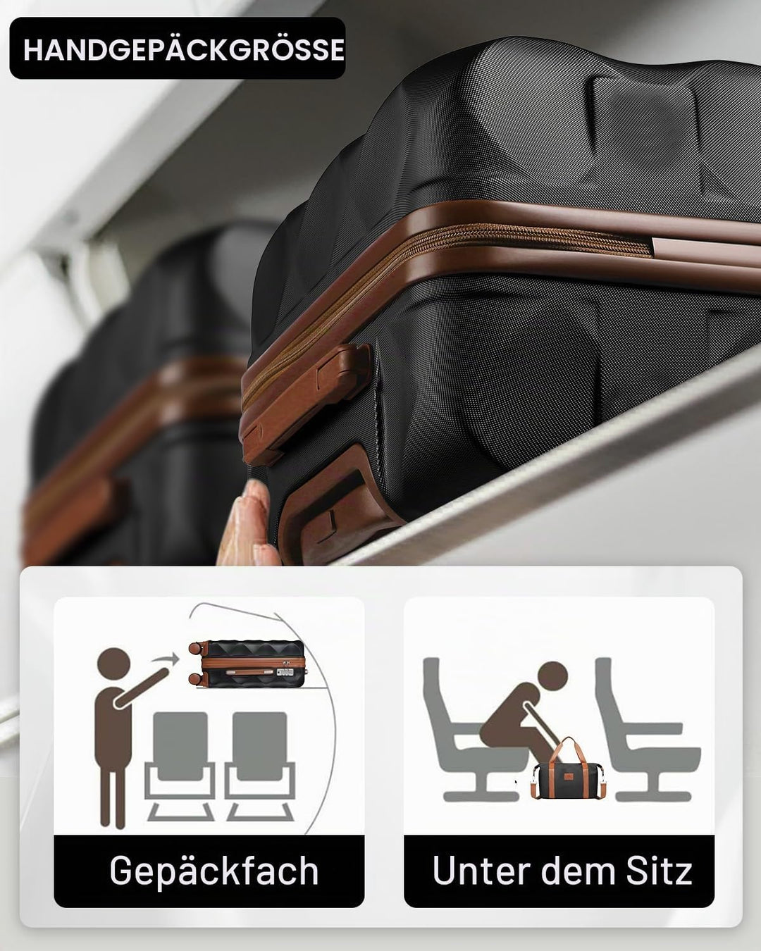 Sea choice Hardschalen Trolley Koffer Set 5tlg. Zwillingsrollen Reisekoffer Enthält 1 Reisetasche un