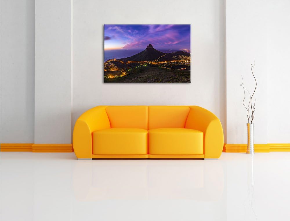 Pixxprint Kapstadts Löwenkopf als Leinwandbild/Grösse: 100x70 cm/Wandbild/Kunstdruck/fertig bespannt