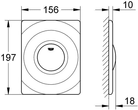 GROHE Abdeckplatte Surf, 156 x 197 mm, verchromt 37063000