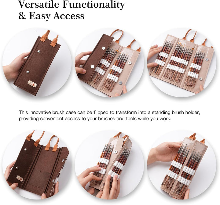 Golden Maple Miniature Paint Brushes – 20PC Professional Micro Detail Brush Set for Models, Tabletop