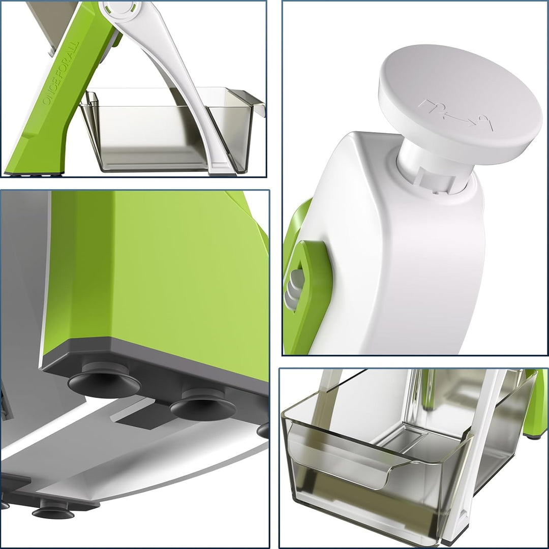 SupMakin Gemüseschneider, Once for All Verstellbar Gemüsehobel Genius Mandoline Vegetable Slicer Kar