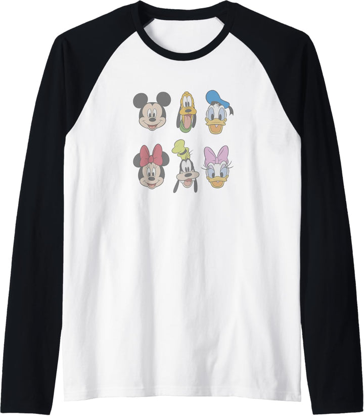 Disney Mickey And Friends Group Shot Heads Raglan