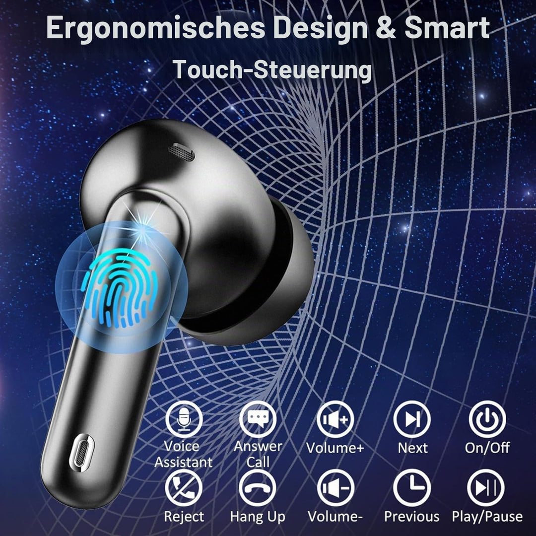 Bluetooth Kopfhörer, 2026 Kopfhörer Kabellos Bluetooth 5.4, In Ear Kopfhörer 50 Std Spielzeit Tiefer