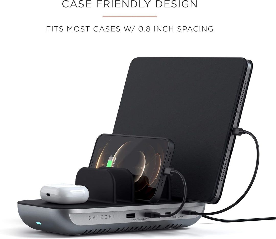 SATECHI Multi-Device-Ladestation mit kabellosem Laden – für iPad Air & Pro M4 M3 M2 M1, MacBook Air