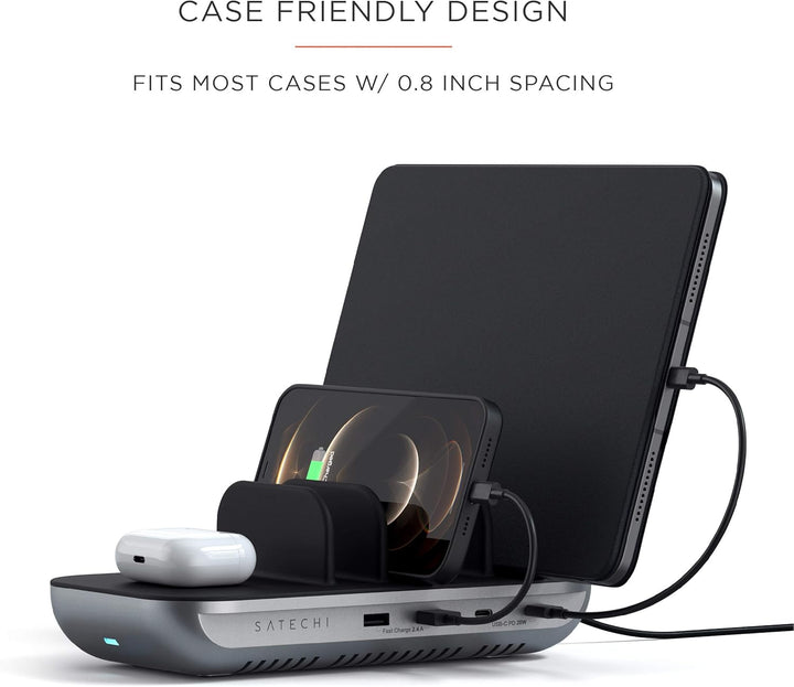 SATECHI Multi-Device-Ladestation mit kabellosem Laden – für iPad Air & Pro M4 M3 M2 M1, MacBook Air