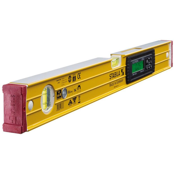 STABILA Elektronische Magnet-Wasserwaage TECH 196 M, 61 cm, 2 Digital-Displays, Messbereich: 0° – 36