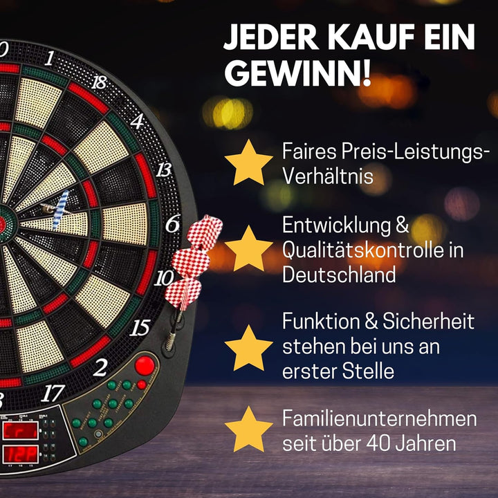 Best Sporting Dartscheibe elektronisch Coventry | Dartautomat mit 12 Dartpfeilen, Ersatzspitzen und