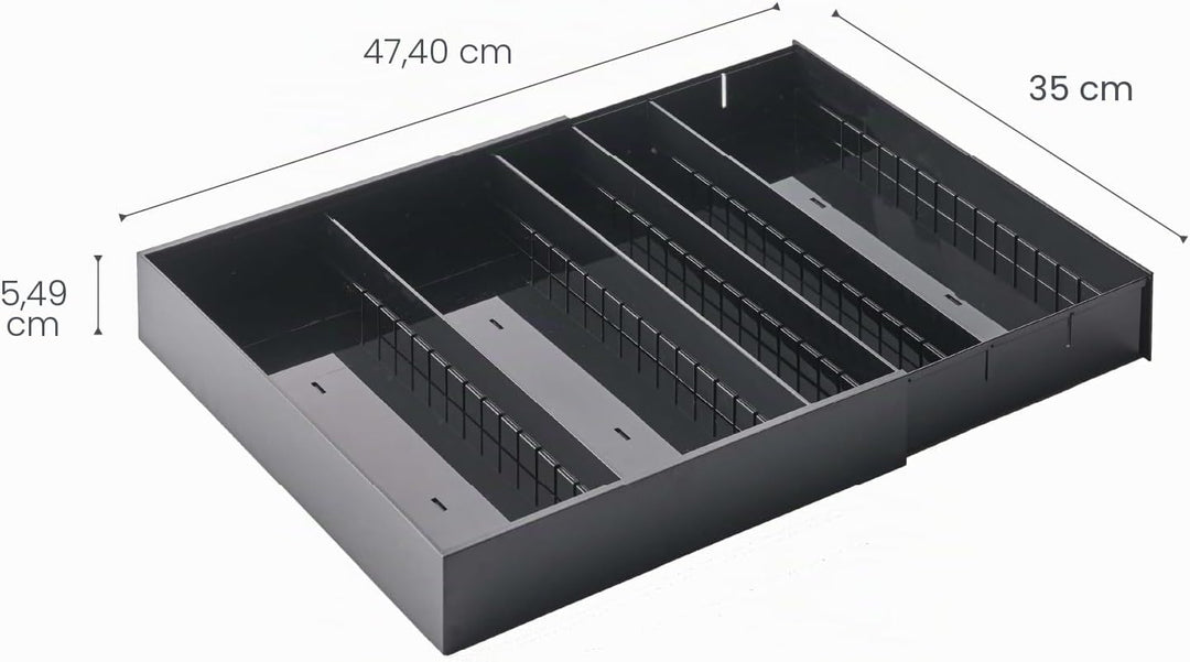 YAMAZAKI TOWER 5416 Ausziehbarer diagonaler Besteckkasten, Schwarz, One Size, Schwarz