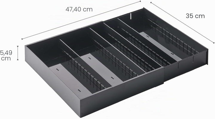 YAMAZAKI TOWER 5416 Ausziehbarer diagonaler Besteckkasten, Schwarz, One Size, Schwarz