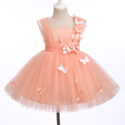 FYMNSI Baby Mädchen Prinzessin Kleid Blumenmädchenkleid Taufkleid Kleinkinder Schmetterling Festlich