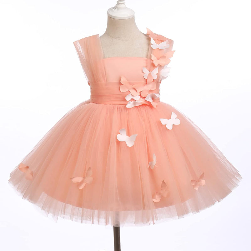 FYMNSI Baby Mädchen Prinzessin Kleid Blumenmädchenkleid Taufkleid Kleinkinder Schmetterling Festlich
