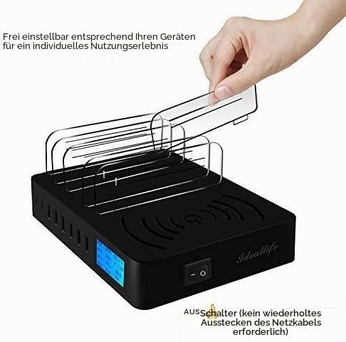 Ladestation für mehrere Geräte kabellos für 8 Anschlüsse Mit 8 kurzen Kabeln, Ladestation Multi-Gerä