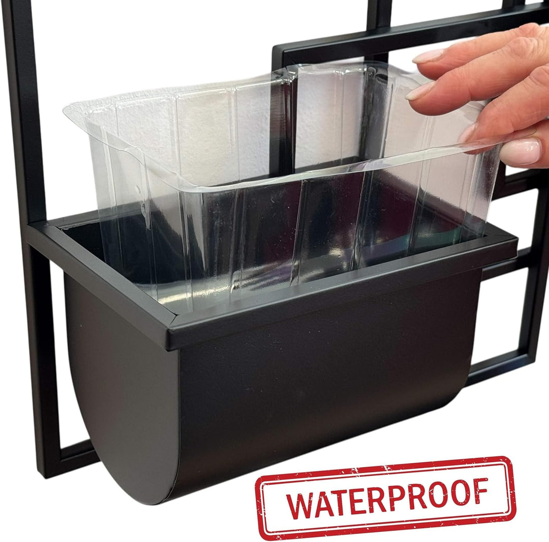 DanDiBo Kräuterregal Küche Wand Metall Schwarz 96525 Wandregal Blumenregal Pflanzenhalter Wandblumen