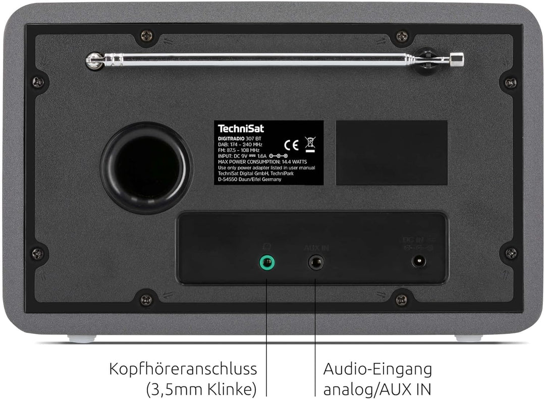 TechniSat DIGITRADIO 307 BT – DAB+ Radio mit BestTune (DAB, UKW, AUX in, Bluetooth-Audiostreaming, K
