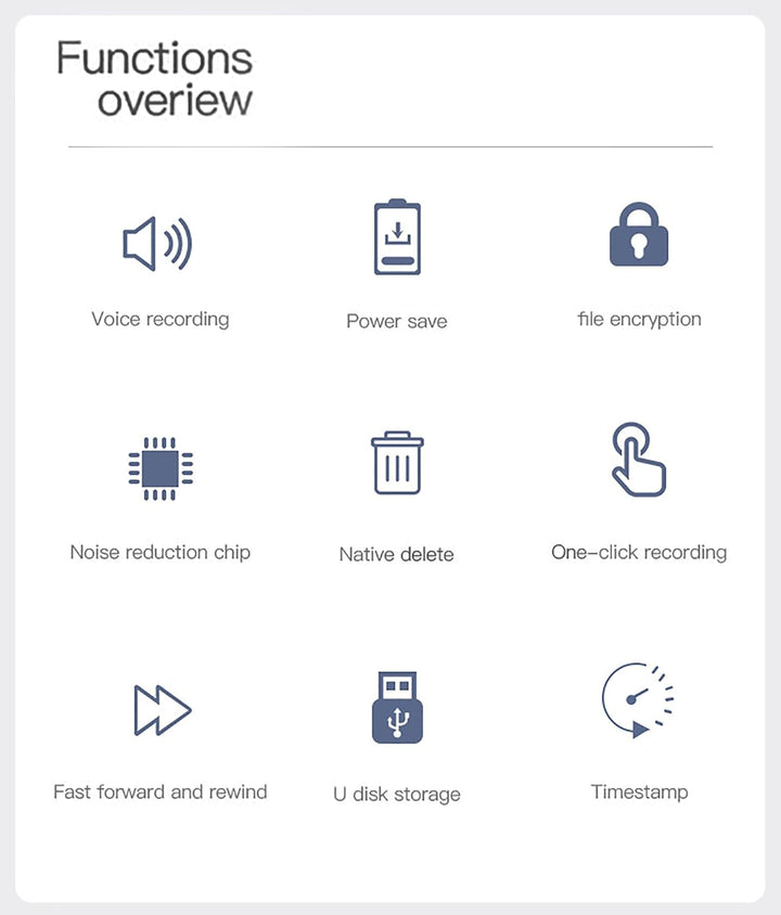 Mini-Diktiergerät in Anhängerform, professionell, digital, aktiviert, 60 Stunden Standby-Zeit, USB-S