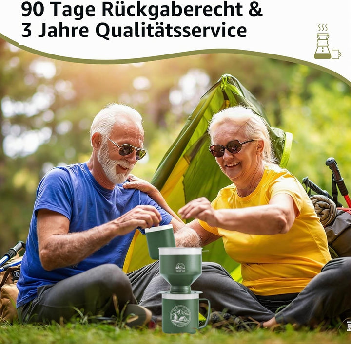 Edelstahl-Kaffeetropfer-Set, Outdoor-Kaffeetropfer, Wiederverwendbarer Filter &amp; Isolierbecher (473ml