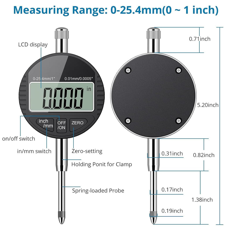 AUTOUTLET Digitale Messuhr 0.01/0.0005&